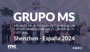 Hay un texto que indica "GRUPO MS Presente en la jornada de cooperación e intercambio económico, comercial y cultural. Shenzhen - España 2024"
